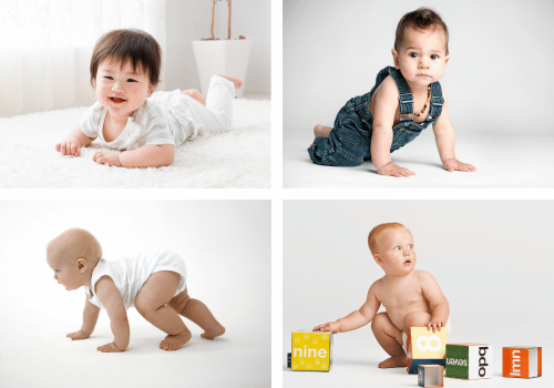 Babies in different developmental postures